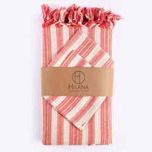 Load image into Gallery viewer, Andana Striped Tablecloth Set - Magenta