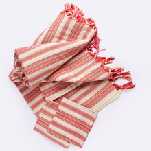 Load image into Gallery viewer, Andana Striped Tablecloth Set - Magenta