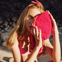 Load image into Gallery viewer, ARNOLDI Jean Hand-beaded Clutch, in Red & Pink