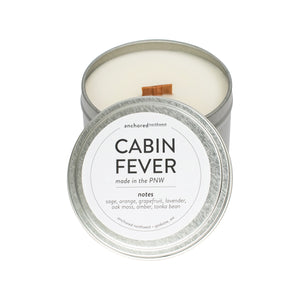 Cabin Fever Silver Travel Tin Candle